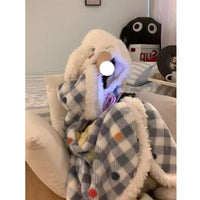 Ultra Warm Coral Fleece Hooded Pyjama Set & Robe – Winter Loungewear