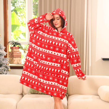 Oversized Hooded Blanket Unisex Soft Fleece Hoodie Blanket for Adults