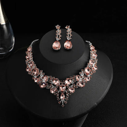 Crystal Necklace and Earrings Set for Women