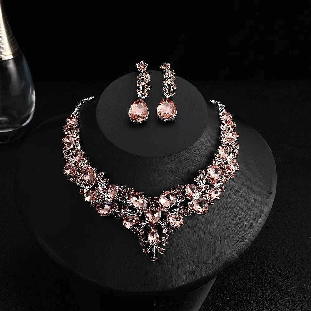 Crystal Necklace and Earrings Set for Women