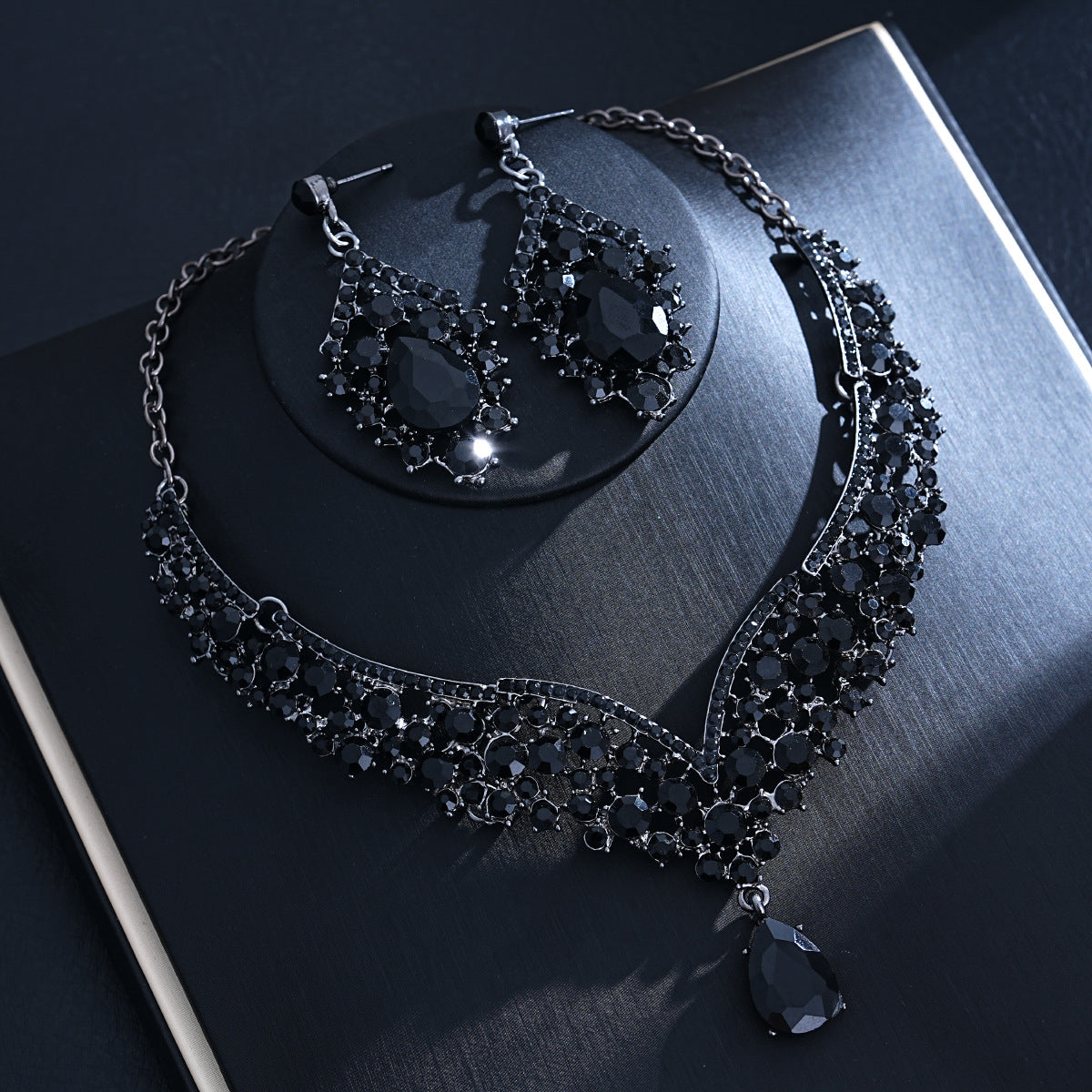 Crystal Statement Necklace & Matching Earrings Set