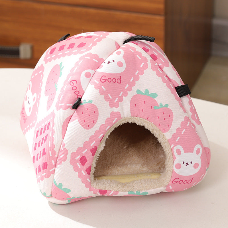 Cozy Enclosed Pet Den for Small Pets – Breathable & Warm Hideaway