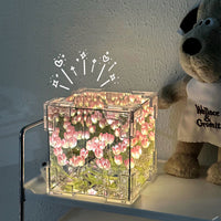 DIY Tulip Flower LED Cube Night Light – Creative Mirror Light Kit (10×10cm)