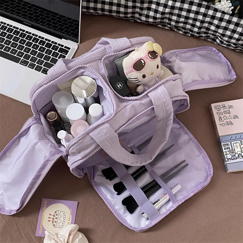 Large Capacity Portable Nylon Cosmetic Bag