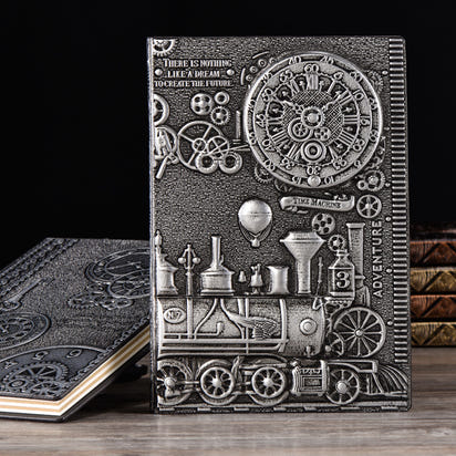 Embossed steampunk PU Leather Notebook A5 Journal