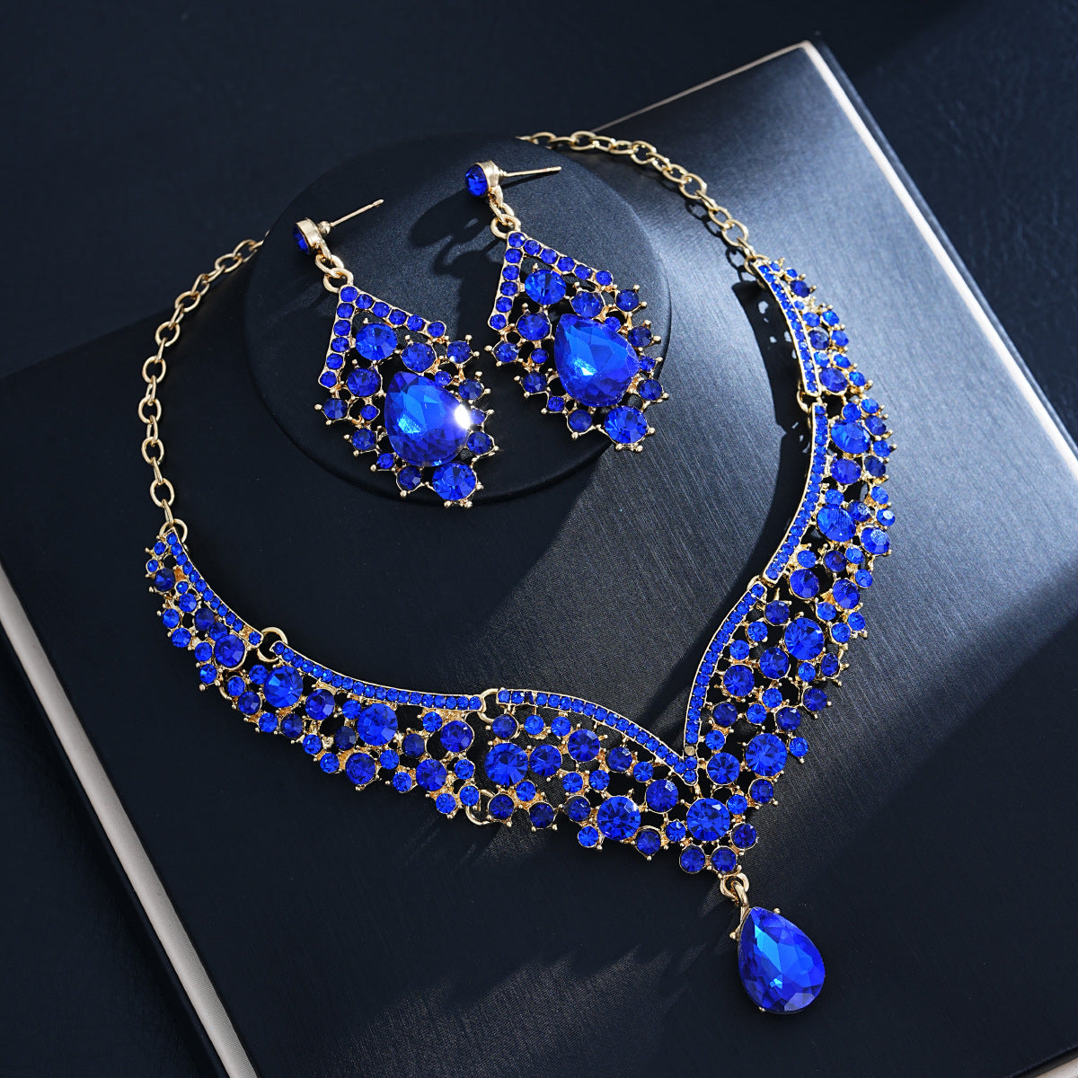 Crystal Statement Necklace & Matching Earrings Set