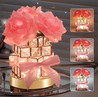 LED Crystal Rose Table Lamp-3-Colour Dimmable Glow