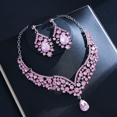 Crystal Statement Necklace & Matching Earrings Set