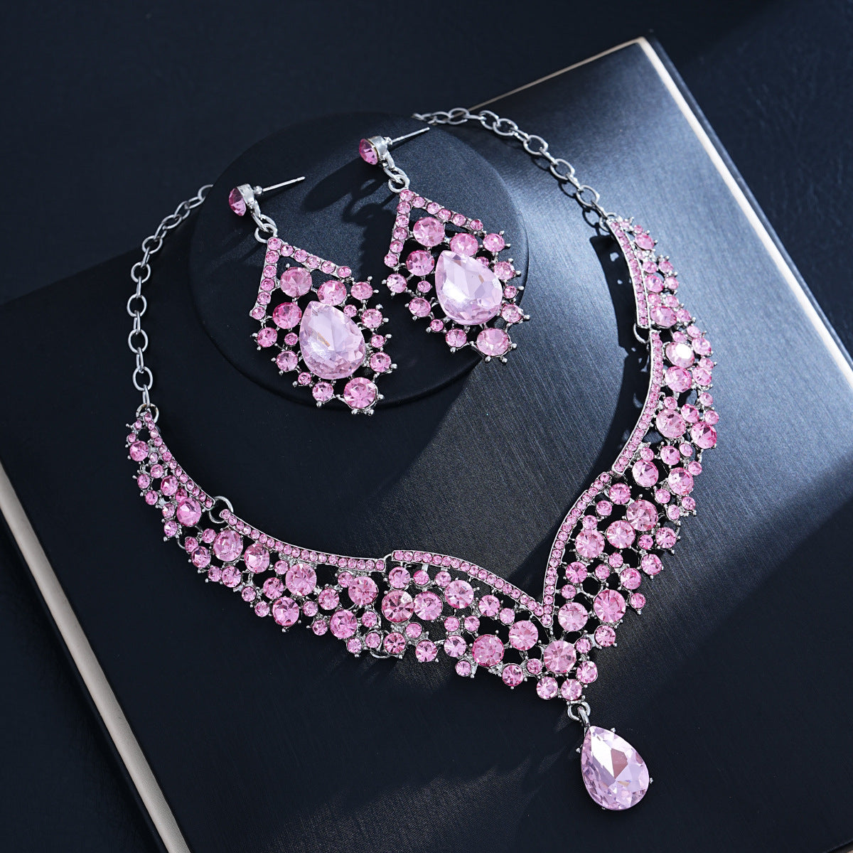 Crystal Statement Necklace & Matching Earrings Set