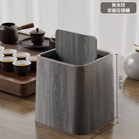 Mini Desktop Swing Lid Trash Can ? Wood Grain & Marble Finish | 15.3cm