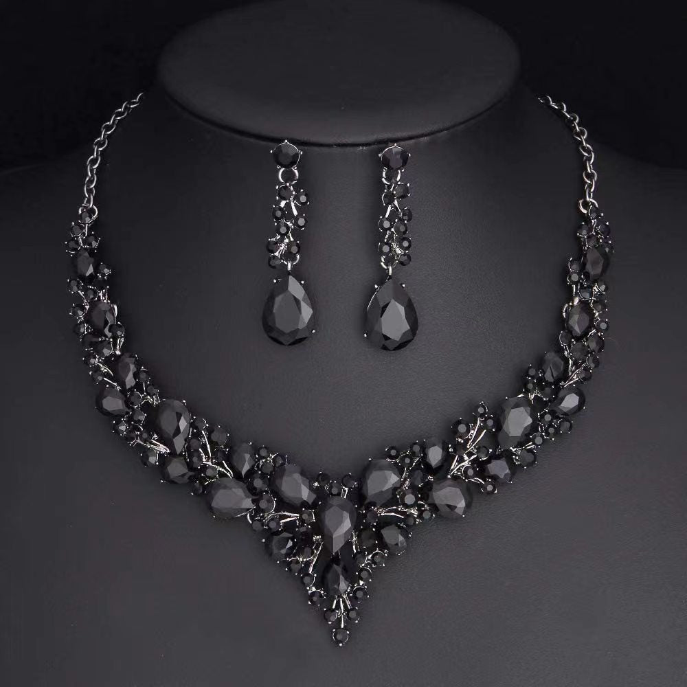 Crystal Necklace and Earrings Set for Women