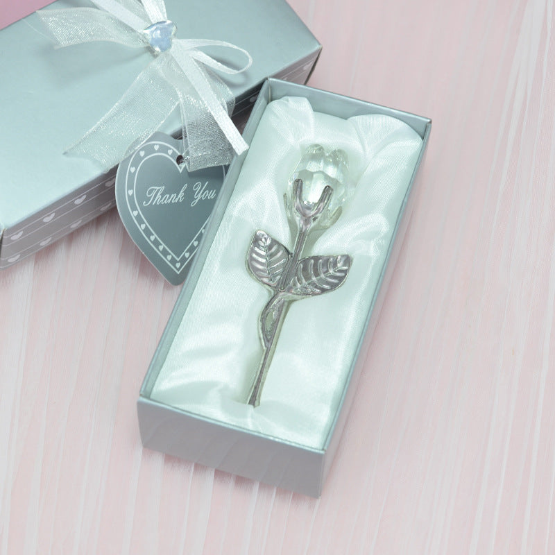 Crystal Rose Ornament in Gift Box - Elegant Keepsake Love Gift