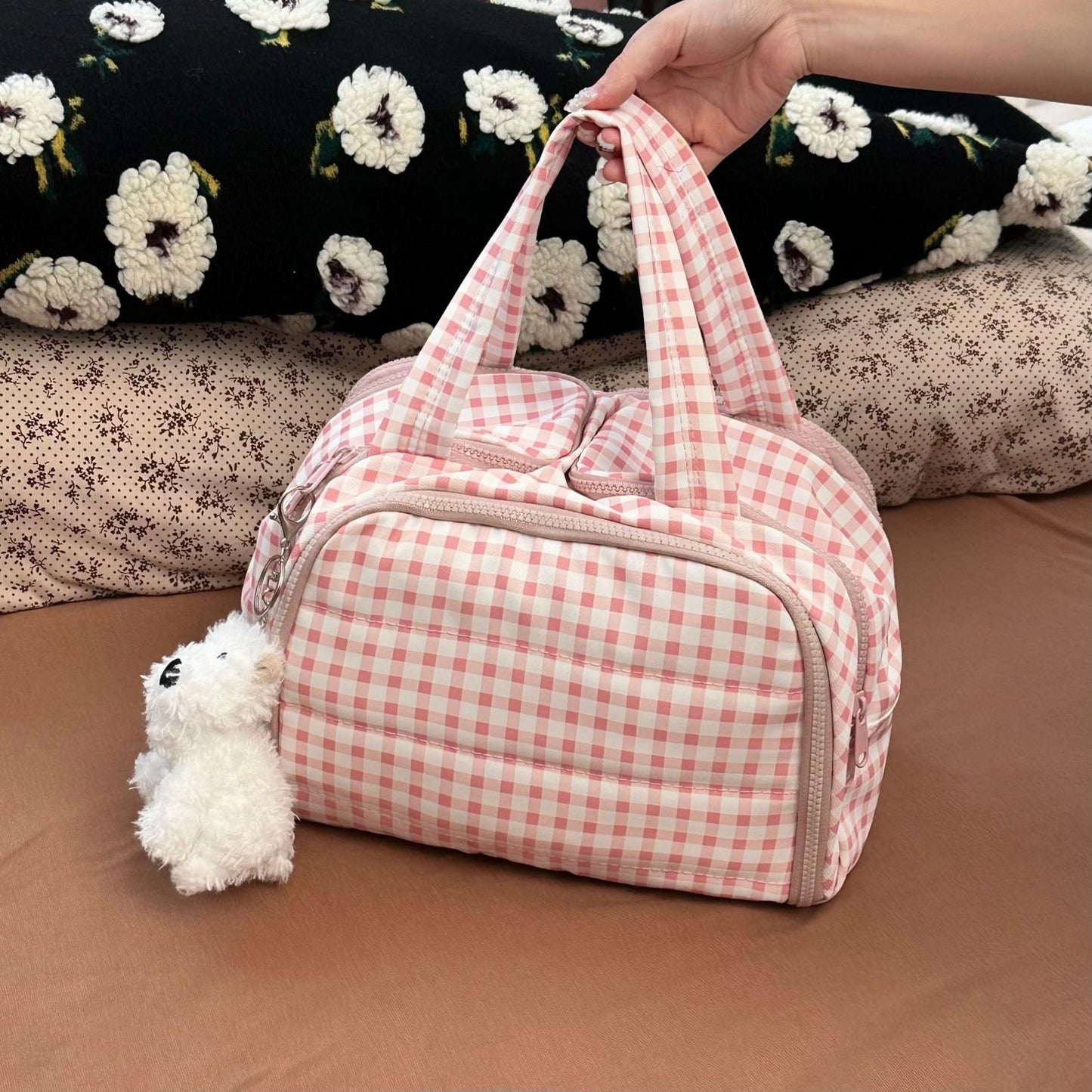 Large Capacity Portable Nylon Cosmetic Bag