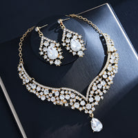 Crystal Statement Necklace & Matching Earrings Set