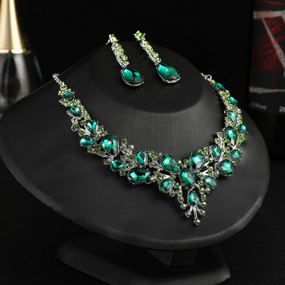 Crystal Necklace and Earrings Set for Women