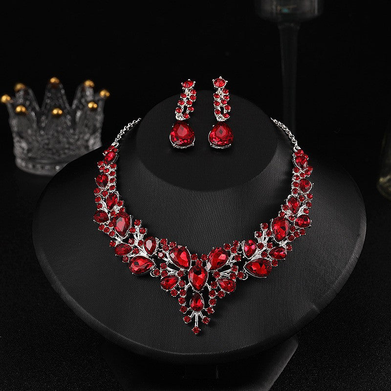 Crystal Necklace and Earrings Set for Women