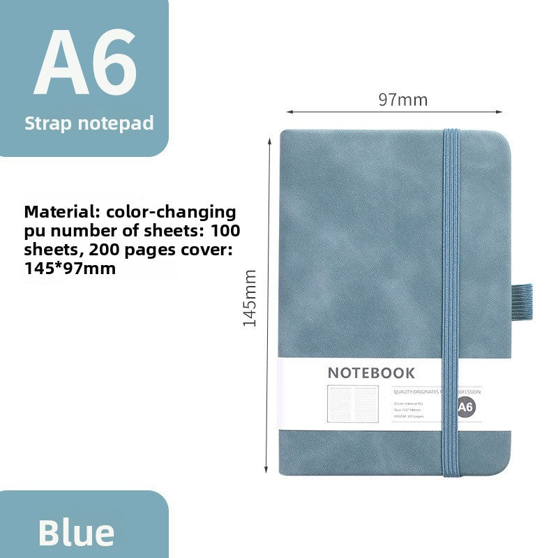 A6 PU Leather Notebook Journal Diary Lined Notepad Office School Planner Gift