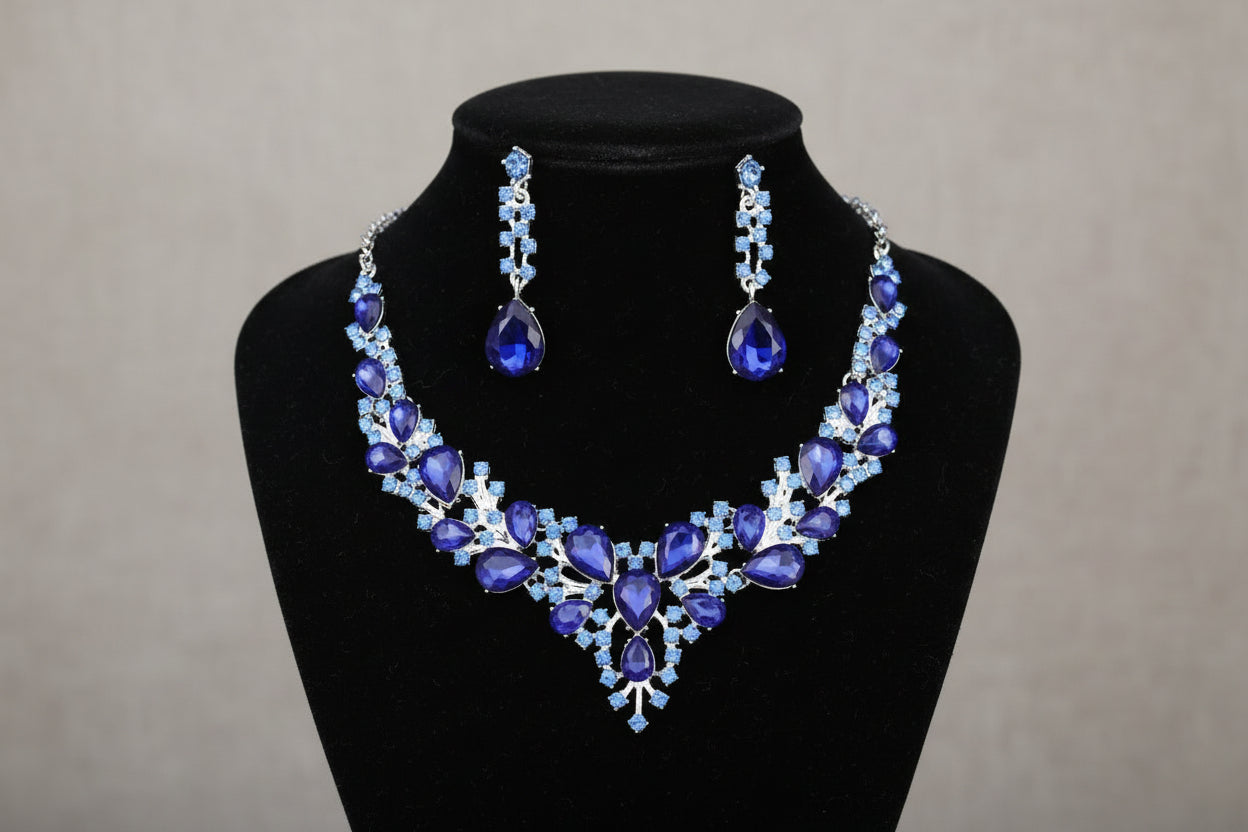 Crystal Necklace and Earrings Set for Women
