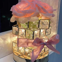 LED Crystal Rose Table Lamp-3-Colour Dimmable Glow