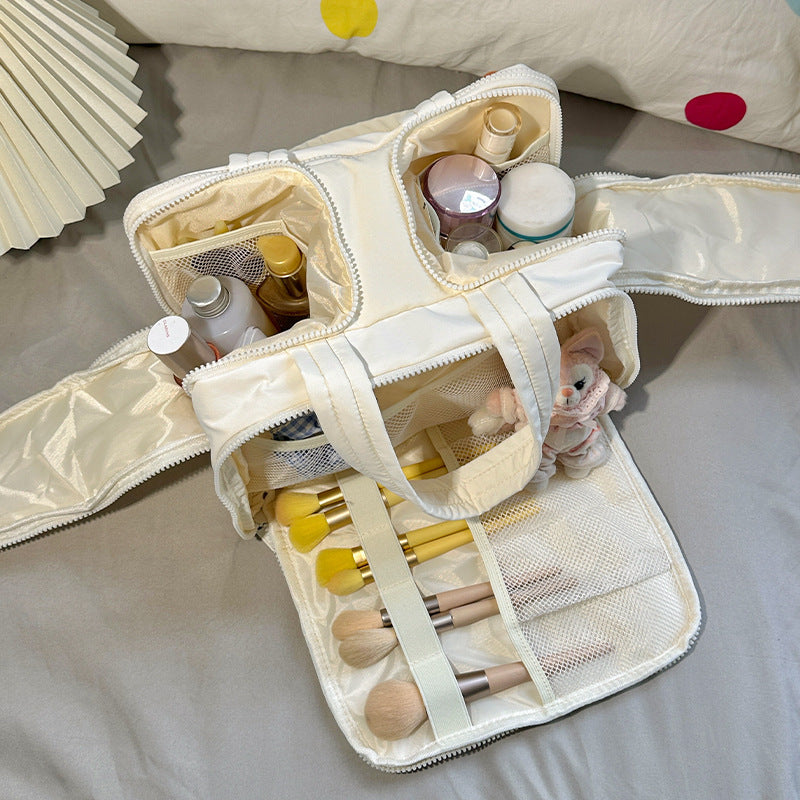 Large Capacity Portable Nylon Cosmetic Bag