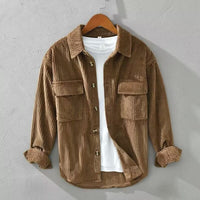 Retro corduroy long-sleeved shirt