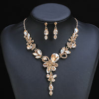 Vintage Floral Necklace and Earrings Set