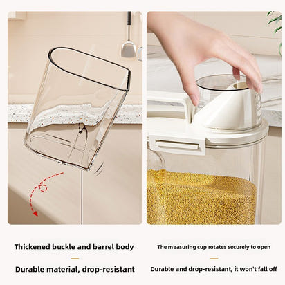 Airtight Rice Storage Container with Measuring Scale (1.8L–3L)