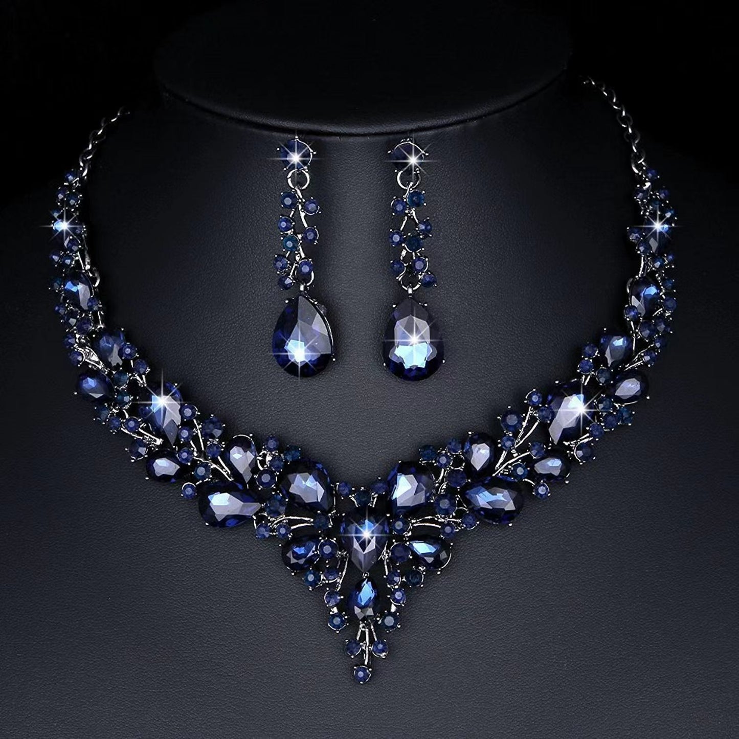 Crystal Necklace and Earrings Set for Women