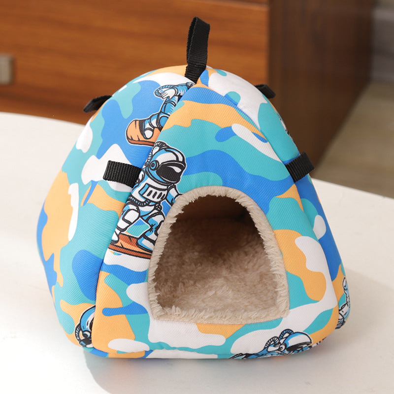 Cozy Enclosed Pet Den for Small Pets – Breathable & Warm Hideaway