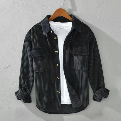 Retro corduroy long-sleeved shirt