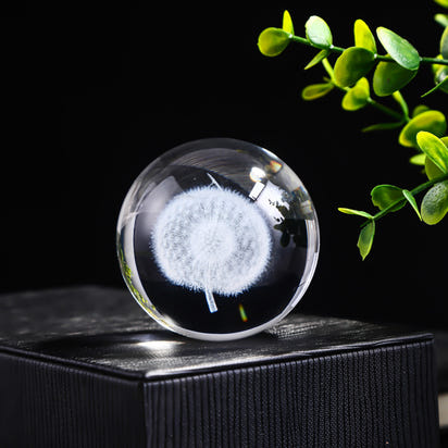 Laser Engraved Crystal Ball Ornament
