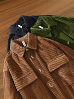 Retro corduroy long-sleeved shirt