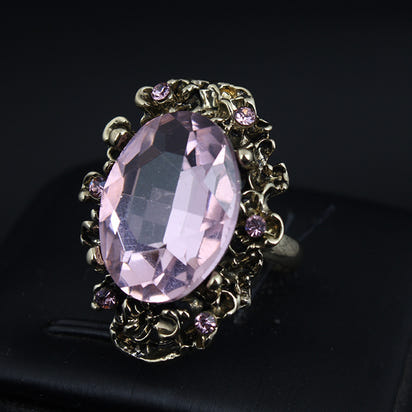 Vintage Adjustable Crystal Ring
