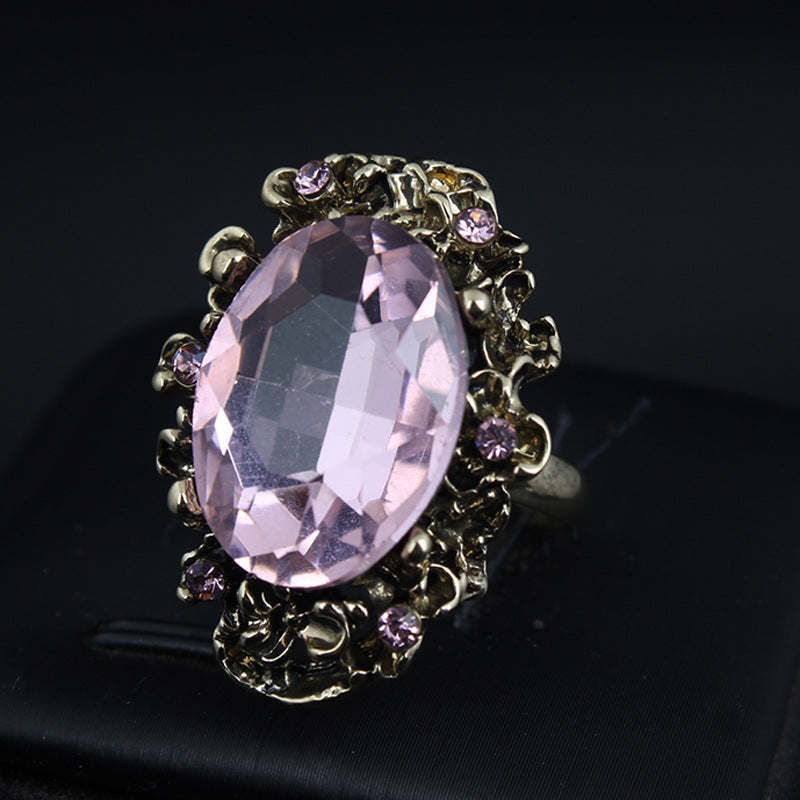 Vintage Adjustable Crystal Ring