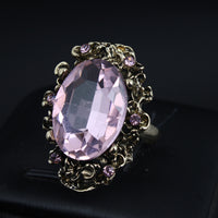 Vintage Adjustable Crystal Ring