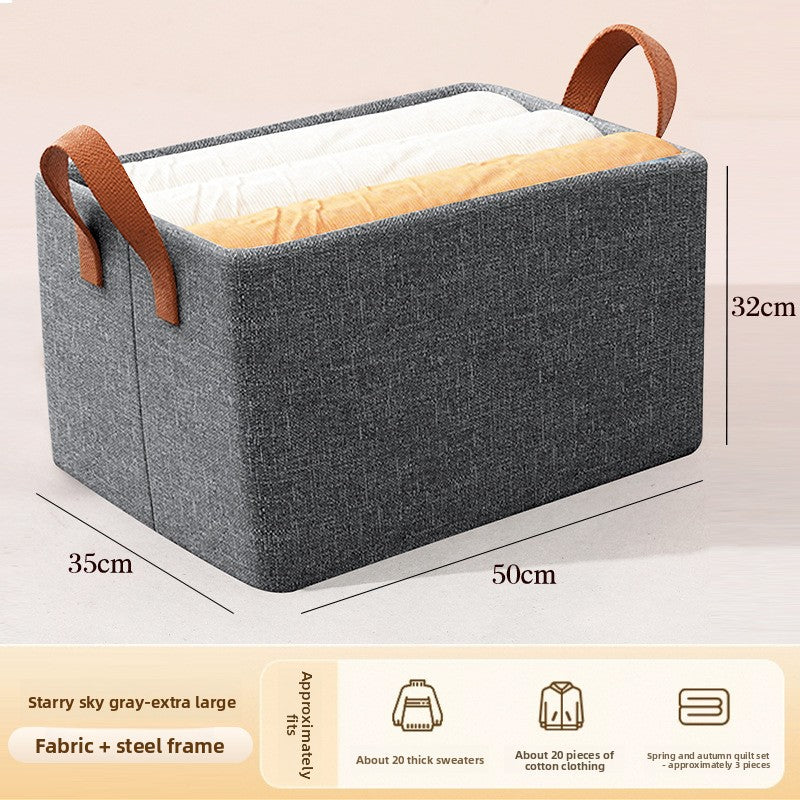 Foldable Fabric Wardrobe Storage Box with Handles ? Multiple Sizes
