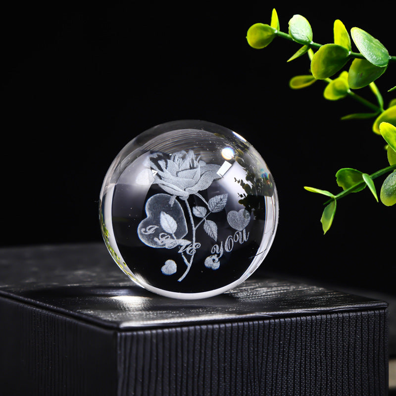 Laser Engraved Crystal Ball Ornament