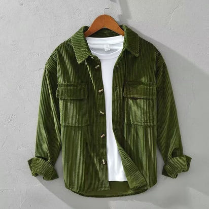 Retro corduroy long-sleeved shirt
