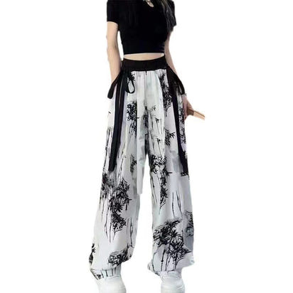 Women's wide-leg ice silk pants