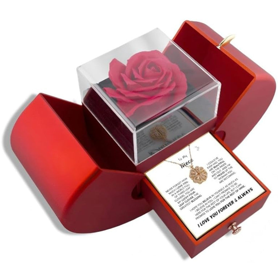 Four Leaf Clover Necklace & Gift Box