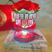 LED Crystal Rose Table Lamp-3-Colour Dimmable Glow