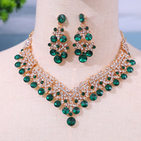 Luxury Rhinestone Necklace & Earrings Set | Crystal Bridal & Evening Jewellery